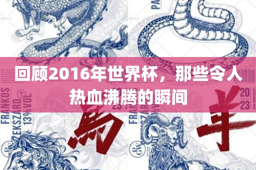 回顾2016年世界杯，那些令人热血沸腾的瞬间