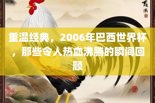 重温经典，2006年巴西世界杯，那些令人热血沸腾的瞬间回顾