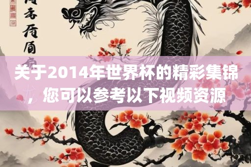 关于2014年世界杯的精彩集锦，您可以参考以下视频资源