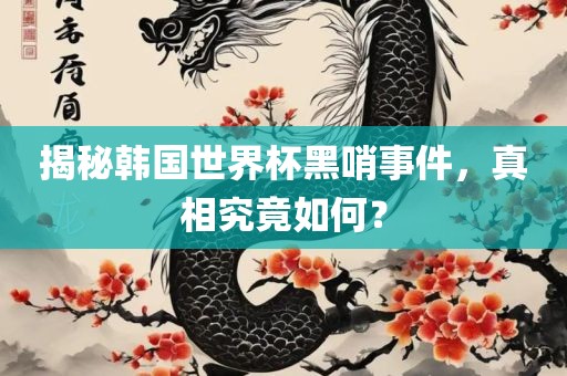 揭秘韩国世界杯黑哨事件，真相究竟如何？