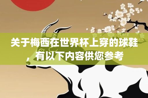 关于梅西在世界杯上穿的球鞋，有以下内容供您参考