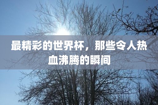 最精彩的世界杯，那些令人热血沸腾的瞬间