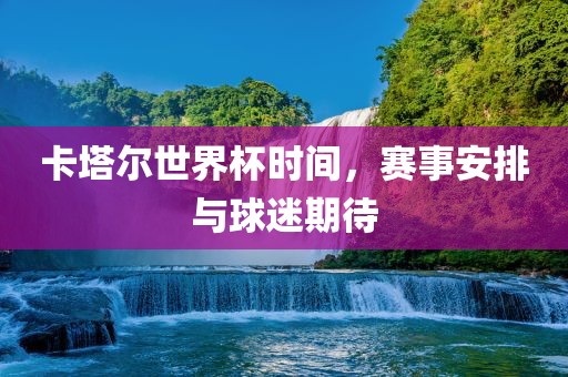 卡塔尔世界杯时间，赛事安排与球迷期待