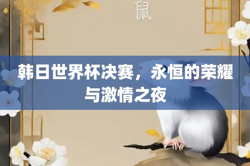 韩日世界杯决赛，永恒的荣耀与激情之夜