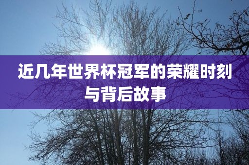 近几年世界杯冠军的荣耀时刻与背后故事