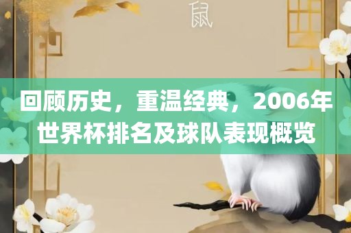 回顾历史，重温经典，2006年世界杯排名及球队表现概览