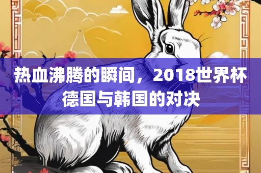 热血沸腾的瞬间，2018世界杯德国与韩国的对决