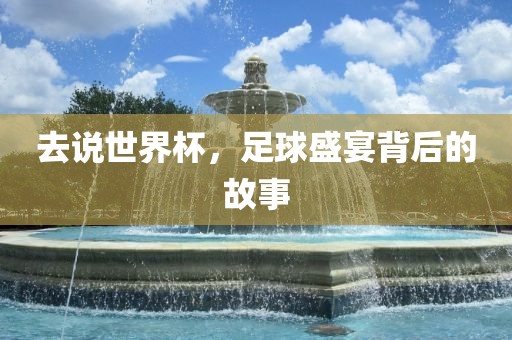 去说世界杯，足球盛宴背后的故事