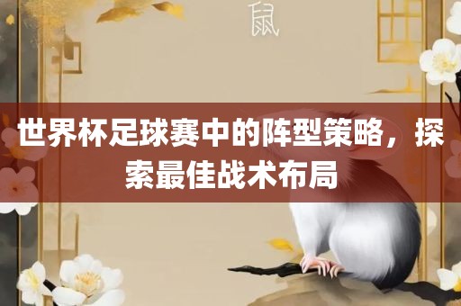 世界杯足球赛中的阵型策略，探索最佳战术布局