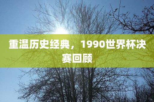 重温历史经典，1990世界杯决赛回顾