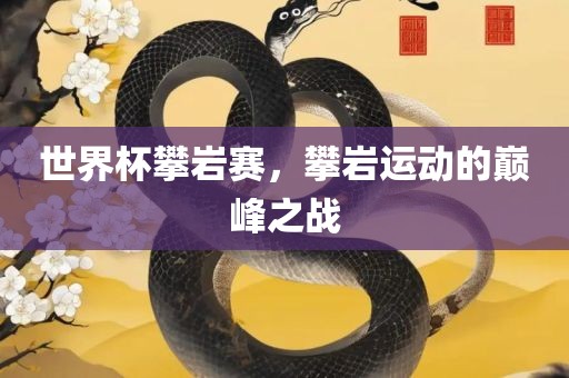 世界杯攀岩赛，攀岩运动的巅峰之战