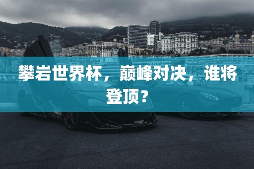 攀岩世界杯，巅峰对决，谁将登顶？