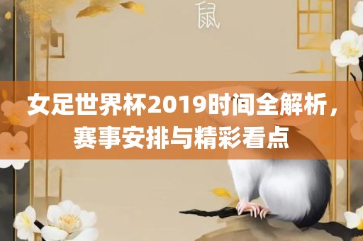 女足世界杯2019时间全解析，赛事安排与精彩看点