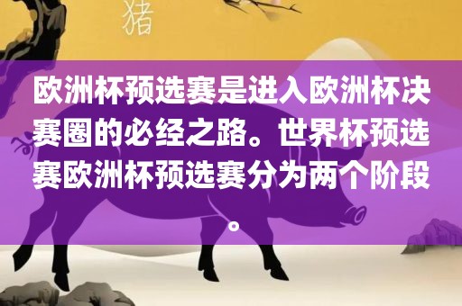 欧洲杯预选赛是进入欧洲杯决赛圈的必经之路。世界杯预选赛欧洲杯预选赛分为两个阶段。