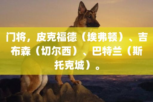 门将，皮克福德（埃弗顿）、吉布森（切尔西）、巴特兰（斯托克城）。