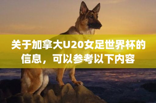 关于加拿大U20女足世界杯的信息，可以参考以下内容