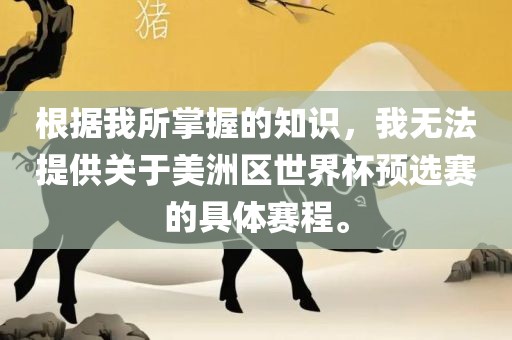 根据我所掌握的知识，我无法提供关于美洲区世界杯预选赛的具体赛程。