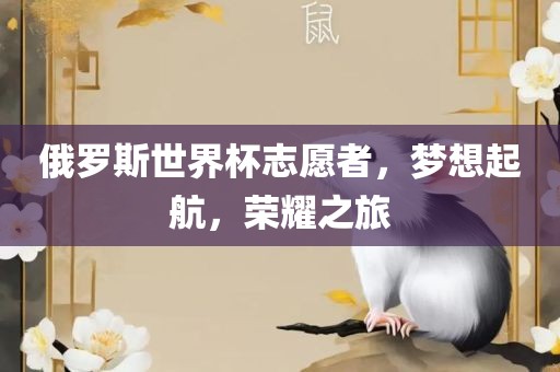 俄罗斯世界杯志愿者，梦想起航，荣耀之旅