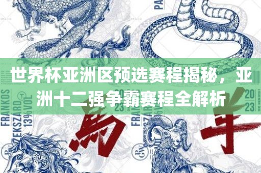 世界杯亚洲区预选赛程揭秘，亚洲十二强争霸赛程全解析
